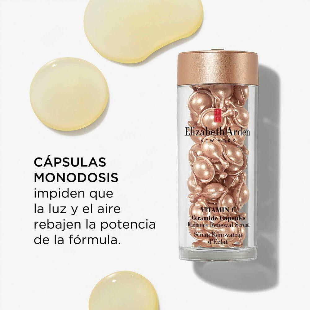Elizabeth Arden Vitamin C Ceramide Capsules Serum, Daily Skin Care, Brightening Face Serum, 30 Count