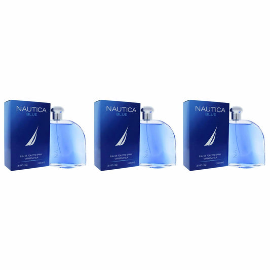 Nautica Blue by Nautica for Men - 3.4 oz EDT Spray - (Pack of 3)