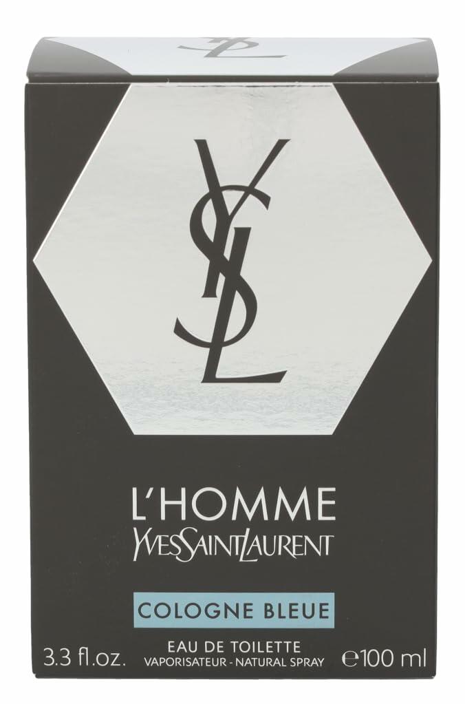 YVES SAINT LAURENT L'homme Cologne Bleue For Men Eau De Toilette Spray, Multicolor, aromatic aquatic, 3.3 Fl Oz