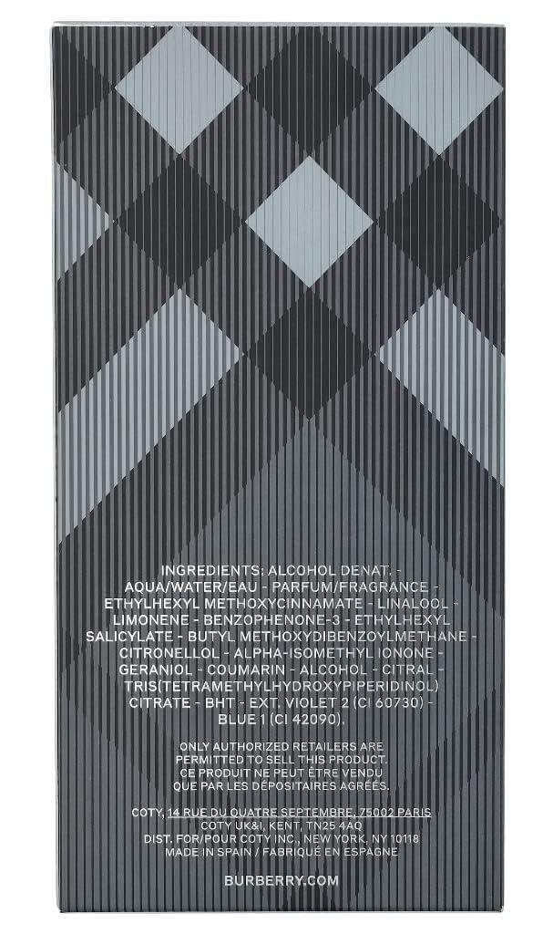 Burberry Brit eau de toilette spray for men, 3.4 Ounce