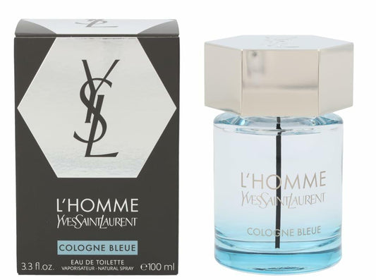 YVES SAINT LAURENT L'homme Cologne Bleue For Men Eau De Toilette Spray, Multicolor, aromatic aquatic, 3.3 Fl Oz