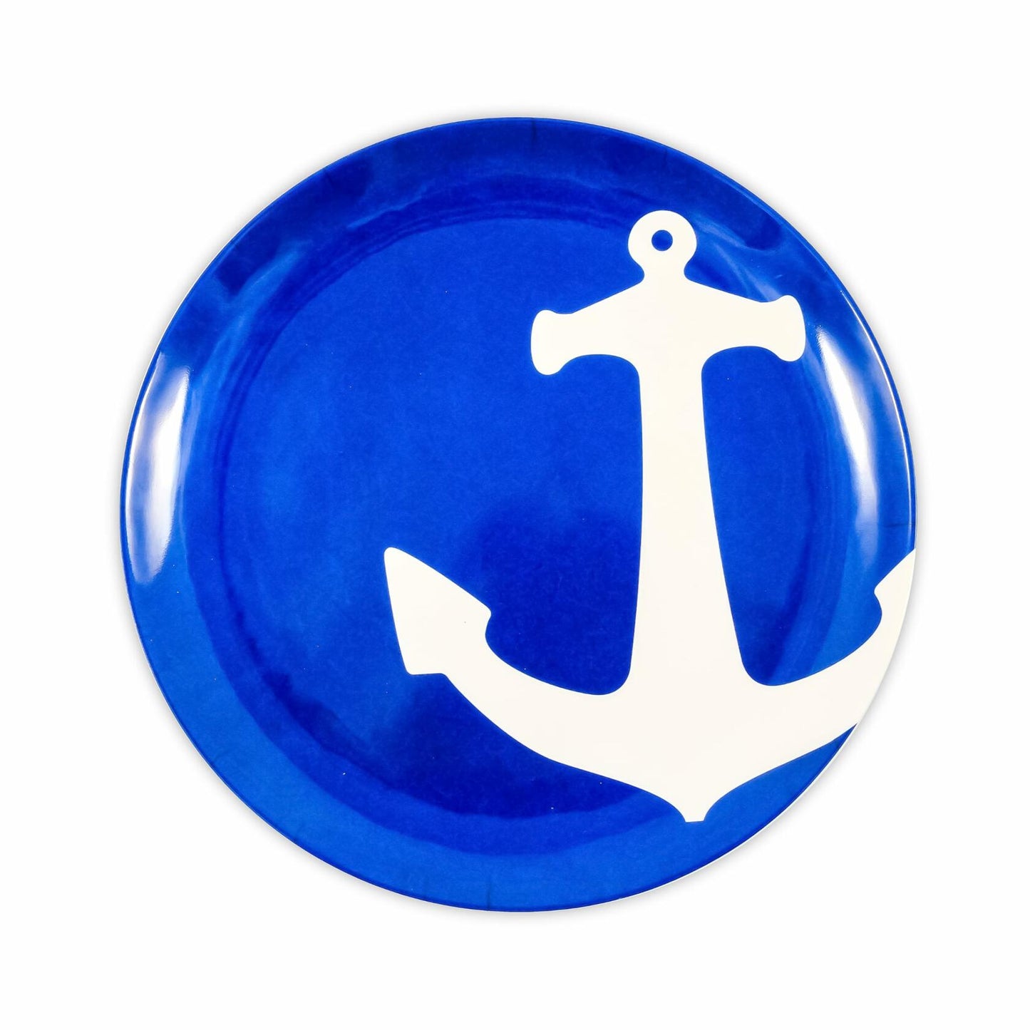 Camco 12 Piece Melamine Dishware Set - Features Blue and White Nautical Design - Includes 4 Bowls, 4 Salad Plates, & $ Dinner Plates - Dishwasher Safe Dish Set (41951)