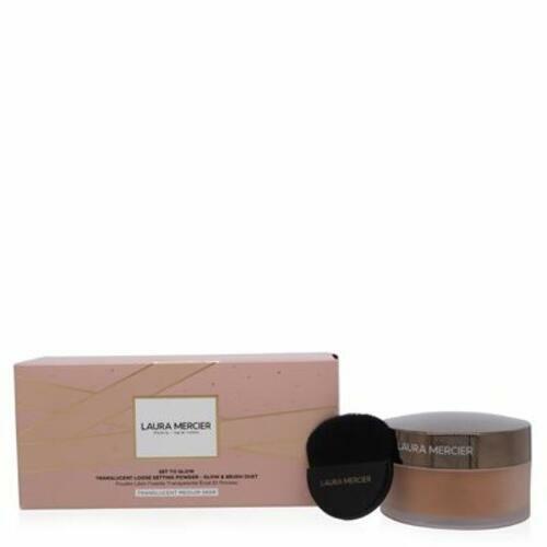 LAURA MERCIER/"SET TO GLOW" TRANSLUCENT MEDIUM DEEP LOOSE POWDER & BRUSH DUET