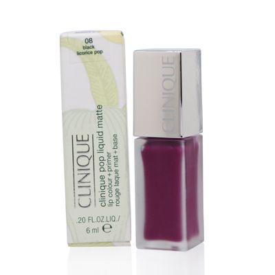 CLINIQUE/POP LIQUID MATTE  LIP COLOUR + PRIMER 08 - BLACK LICORICE POP .20 OZ