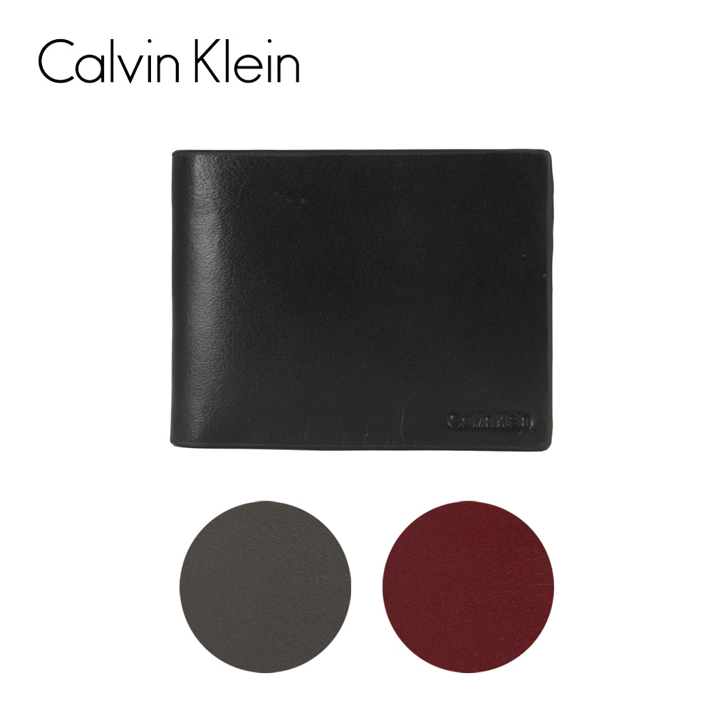 Calvin Klein Men's Leather 79813 Embossed Logo Window ID Bifold Wallet