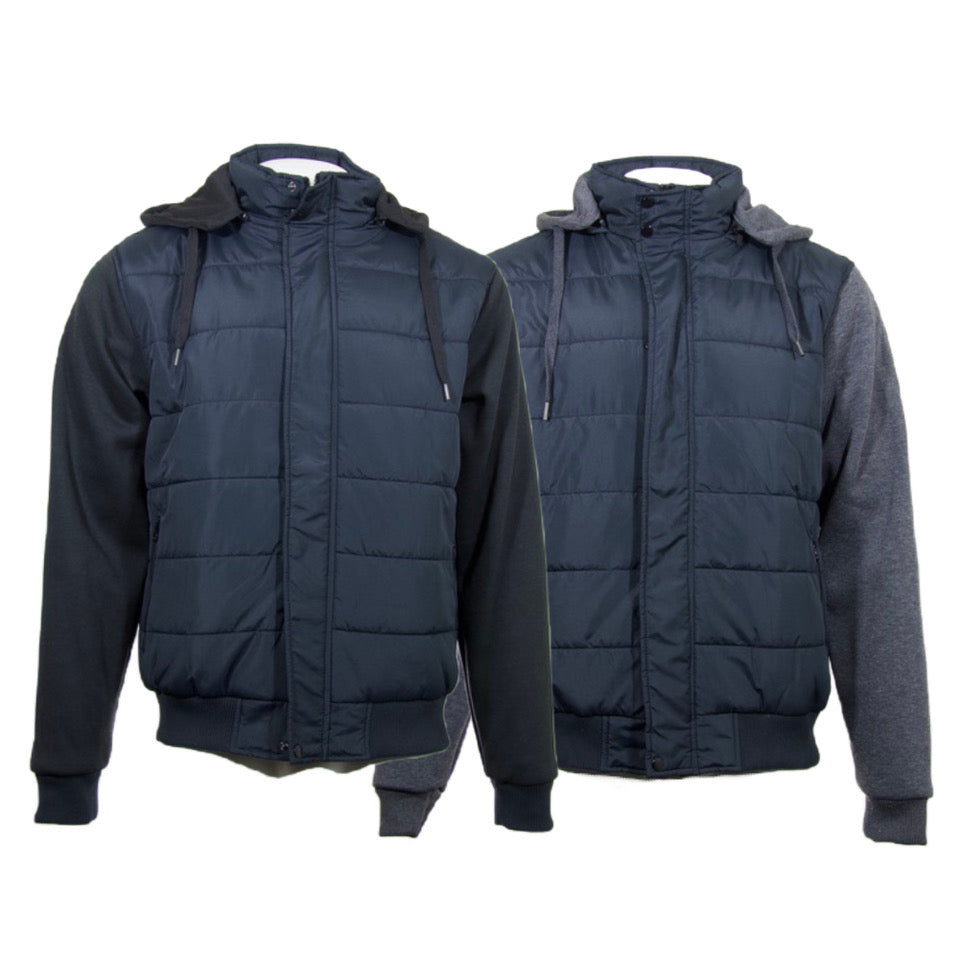 Men's Jacket Long Sleeve Drawstring Closure Hooded Casual Hybrid Sweatshirt Coat