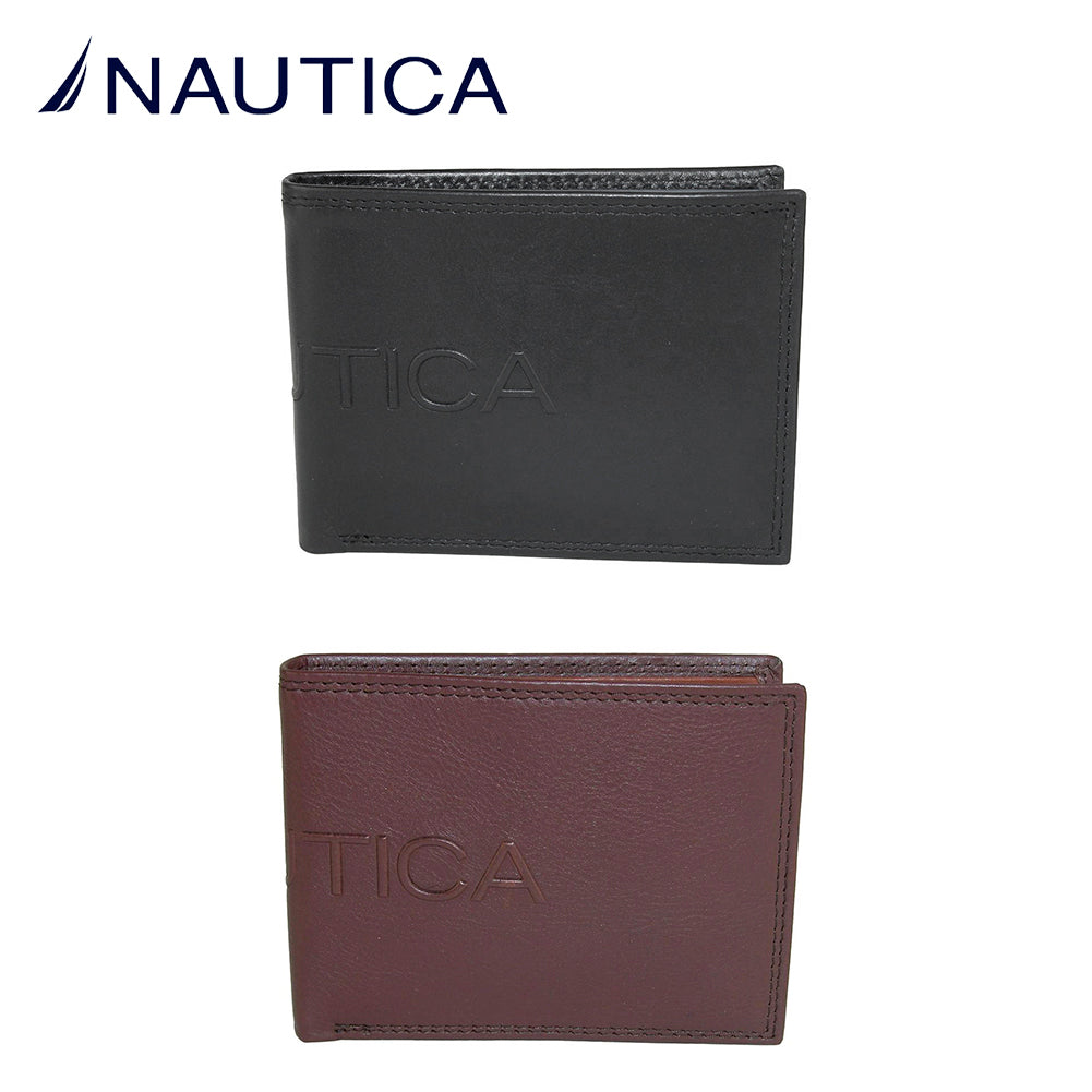 Nautica Men's 31NU130015 Leather RFID Secure Credit Card Billfold Wallet
