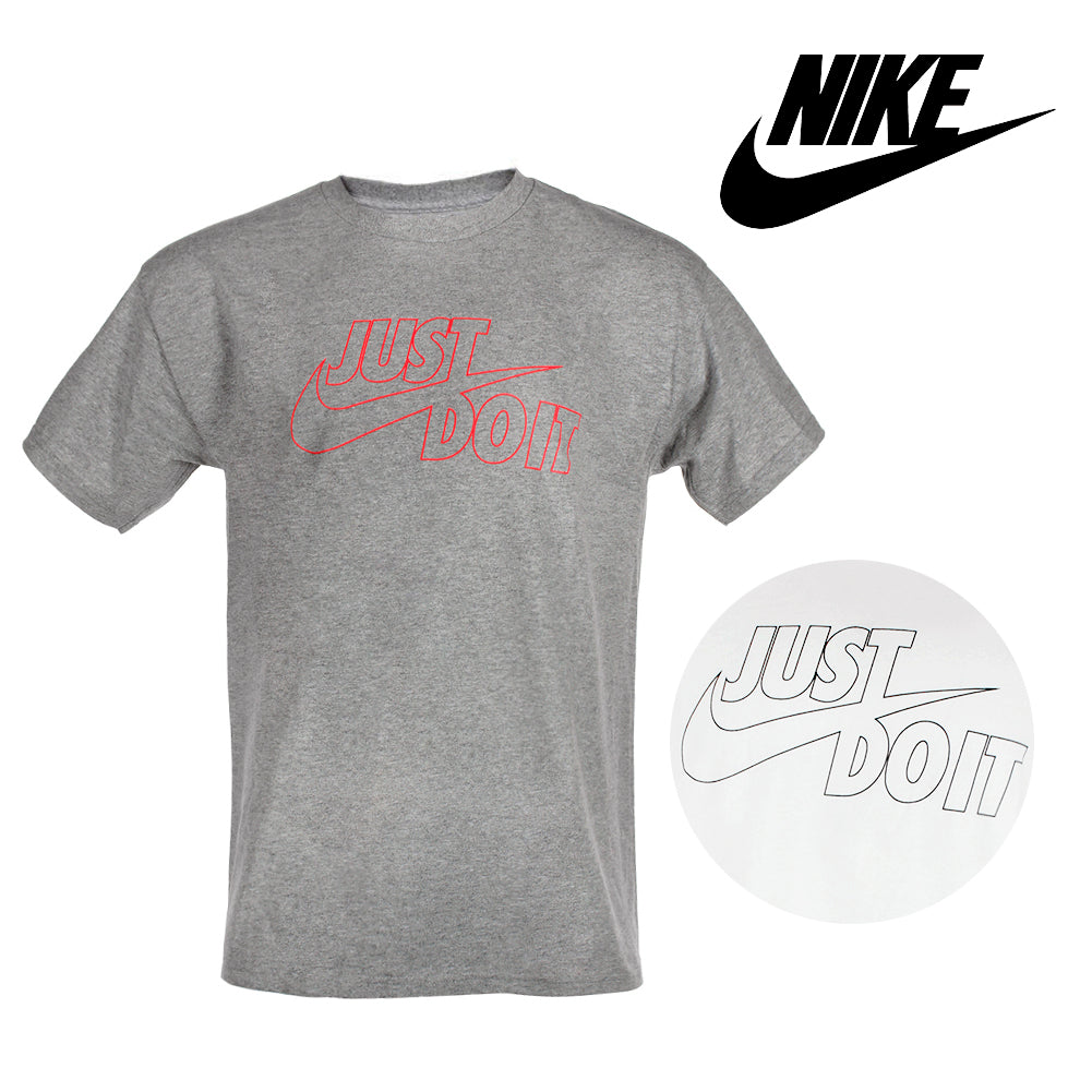 Nike Men's Athletic Wear Regular Fit Just Do It Monochrome Outlined Logo T-Shirt