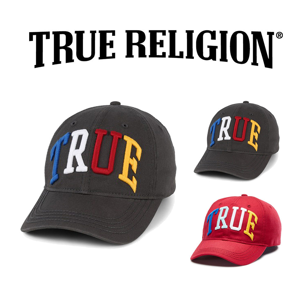 True Religion Men's Active Wear Fashion 3D Rainbow Logo Baseball Cap Trucker Hat