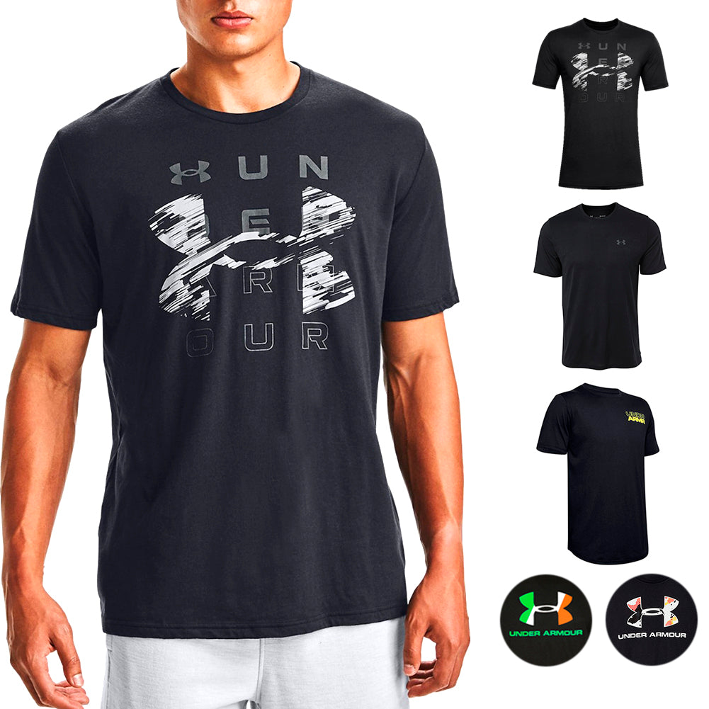 Under Armour Men's T-Shirt Athletic Black Crewneck Fitness Short Sleeve Tee